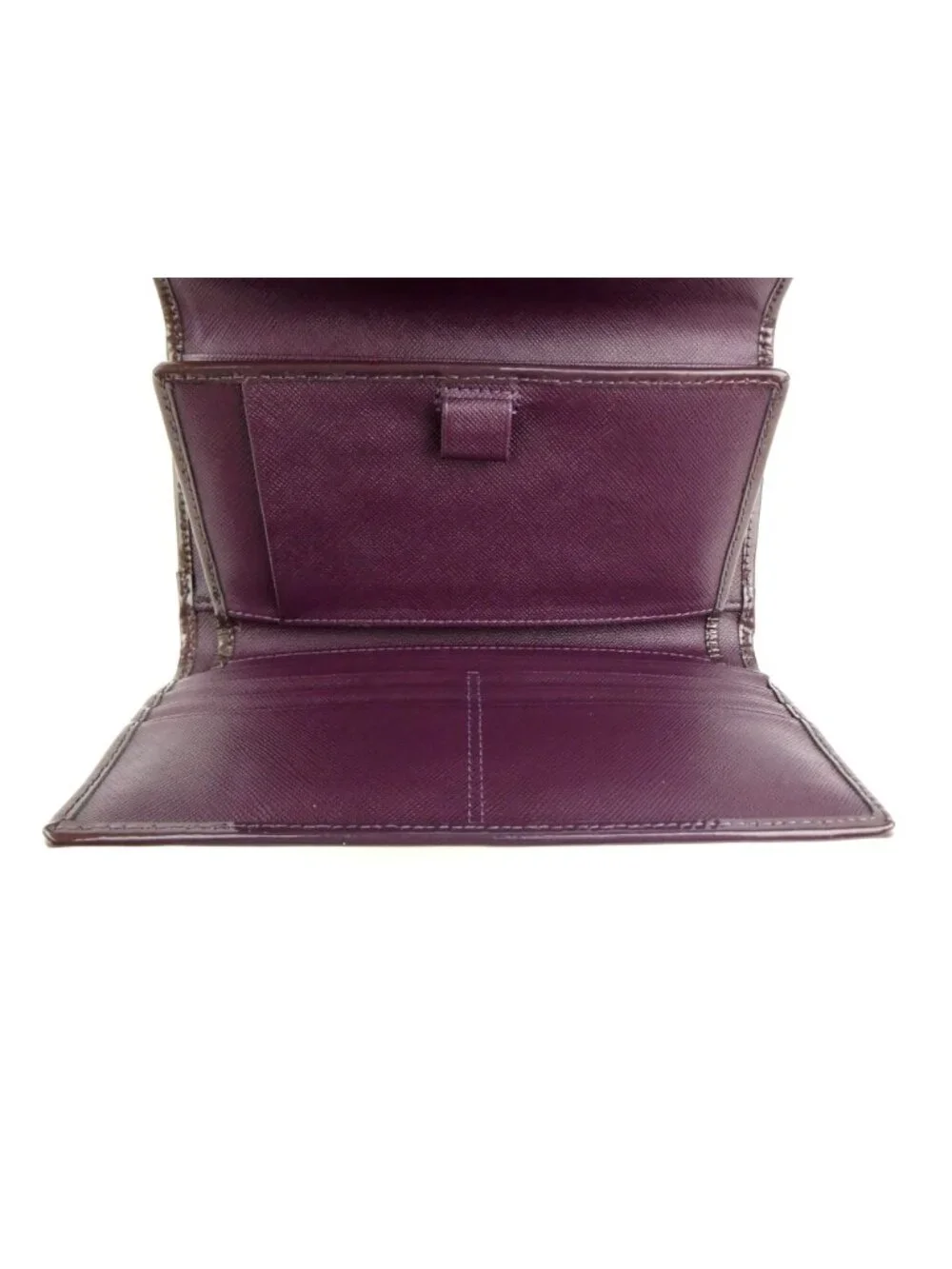 Coach Signature Purple Patent Leather Checkbook Trifold Wallet - Picture 9 of 14